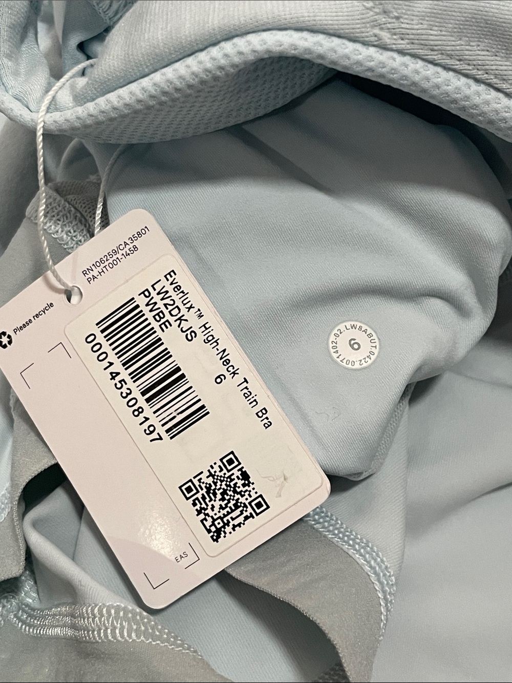 NWT/NWOT Lululemon Matching Powder Blue Tennis Set. Size 6 - Picture 6 of 10